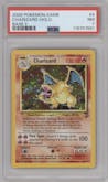 Charizard from the 2000 Pokemon set graded by PSA and given an overall grade of 7.