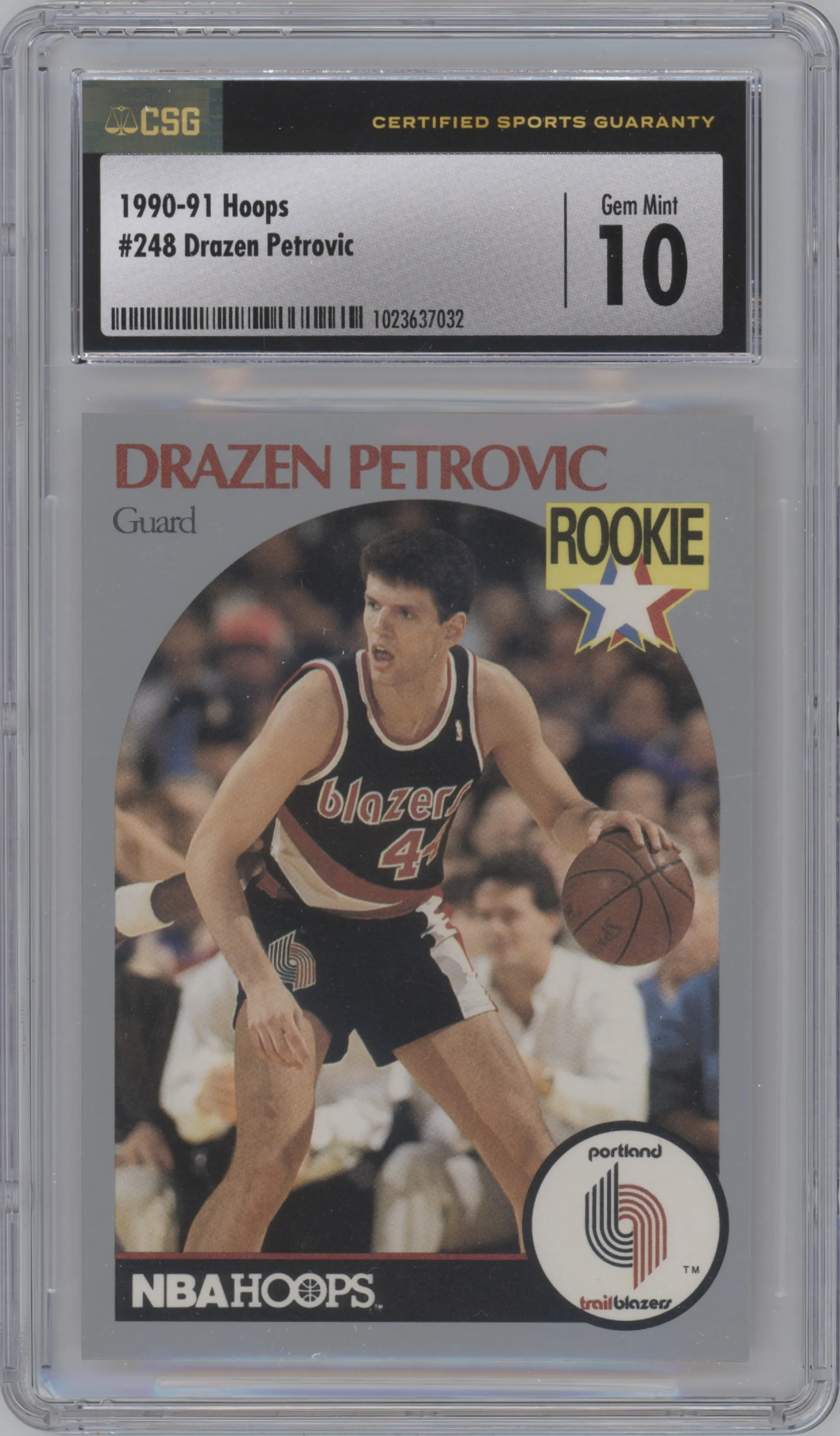 1990 NBA Hoops Drazen Petrovic CGC 10