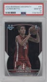 Lauren Betts from the 2022-23 Bowman University Chrome set graded by PSA and given an overall grade of 10.