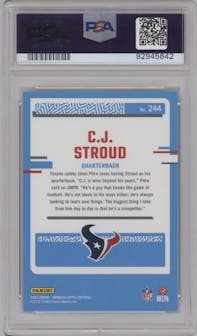 C.J. Stroud from the 2023 Donruss Optic set graded by PSA and given an overall grade of 10.