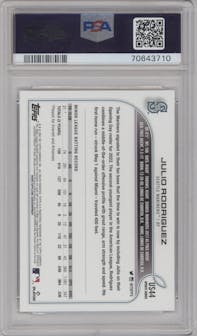 Julio Rodriguez from the 2022 Topps Update  set graded by PSA and given an overall grade of 10.