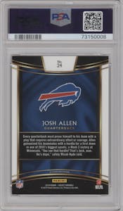 Josh Allen from the 2018 Panini Select set graded by PSA and given an overall grade of 10.