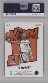 Ja Morant  from the 2022-23 Panini Crown Royale set graded by PSA and given an overall grade of 9.
