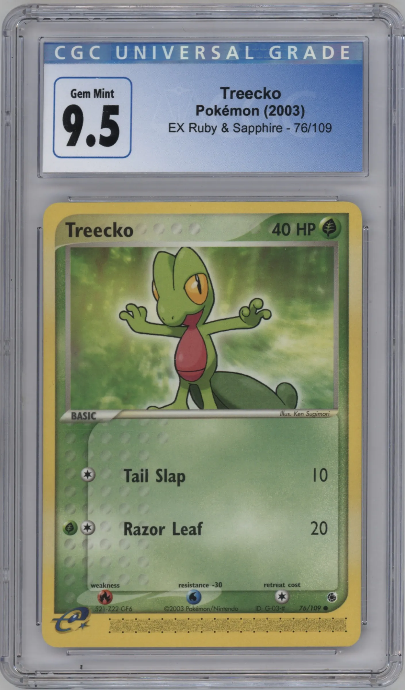 2003 Pokemon EX Ruby & Sapphire Treecko #76 CGC 9.5