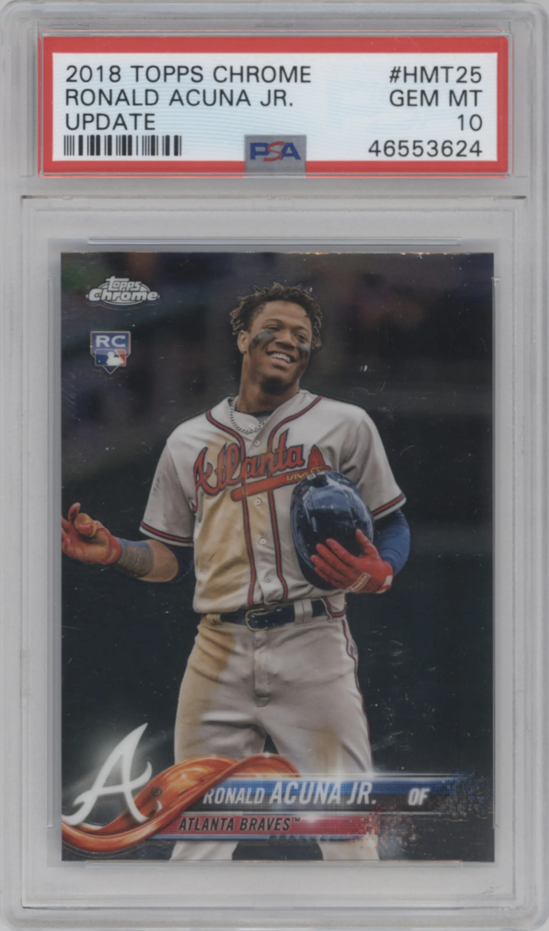 2018 Topps Chrome Update Ronald Acuna Jr. #HMT25 PSA 10