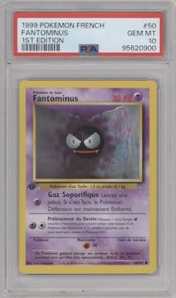 Fantominus from the 1999 Pokemon French set graded by PSA and given an overall grade of 10.