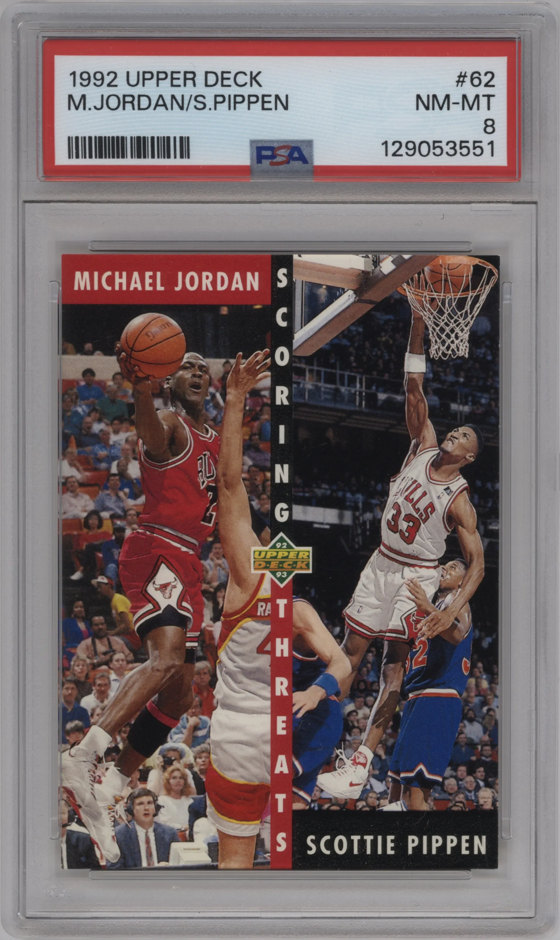 1992 Upper Deck Michael Jordan/Scottie Pippen #62 PSA 8