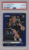 Kate Martin from the 2024 Panini Prizm WNBA set featuring a Blue Velocity parallel graded by PSA and given an overall grade of 10.