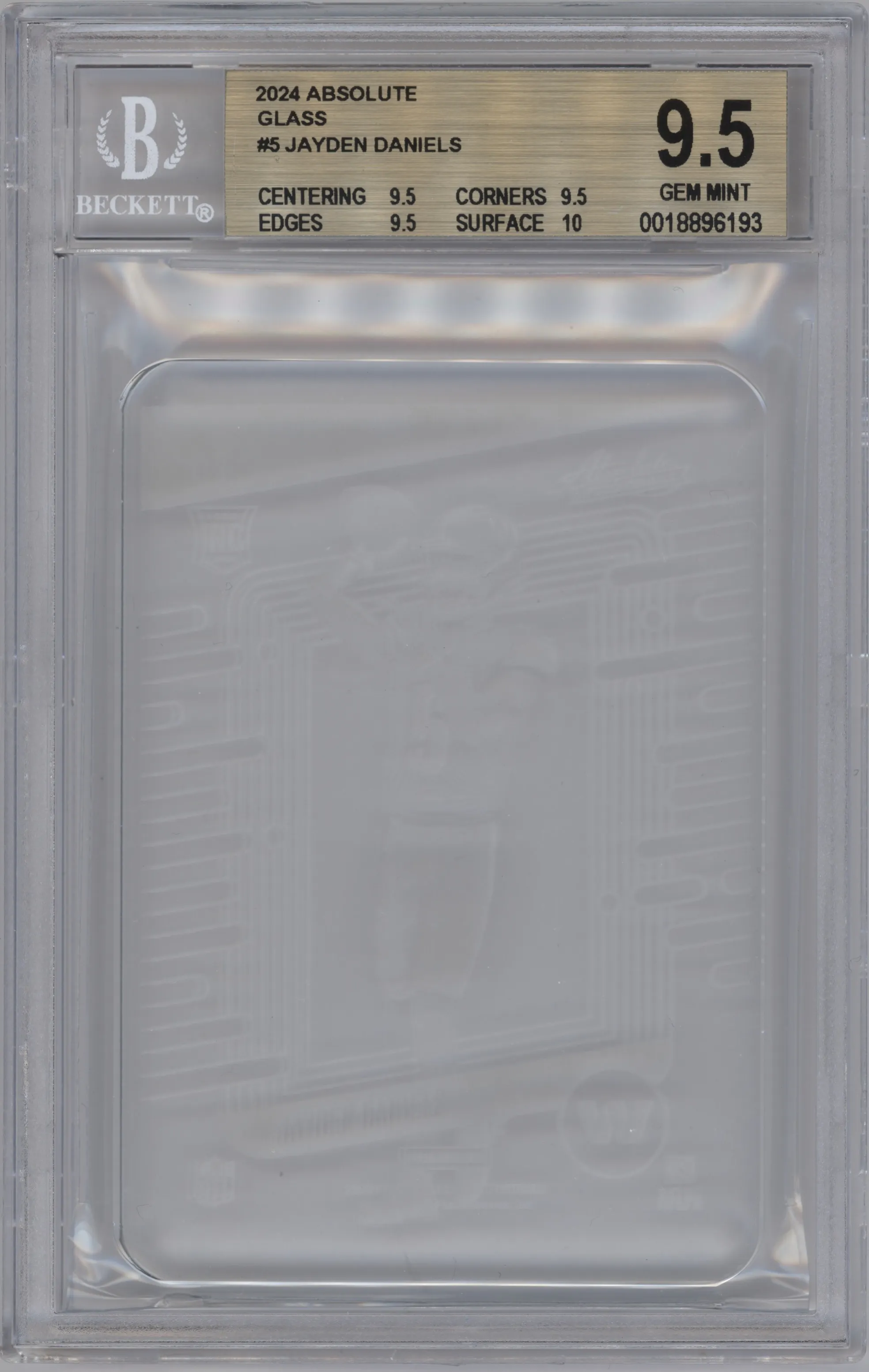 2024 Panini Absolute Glass Jayden Daniels #5 BGS 9.5