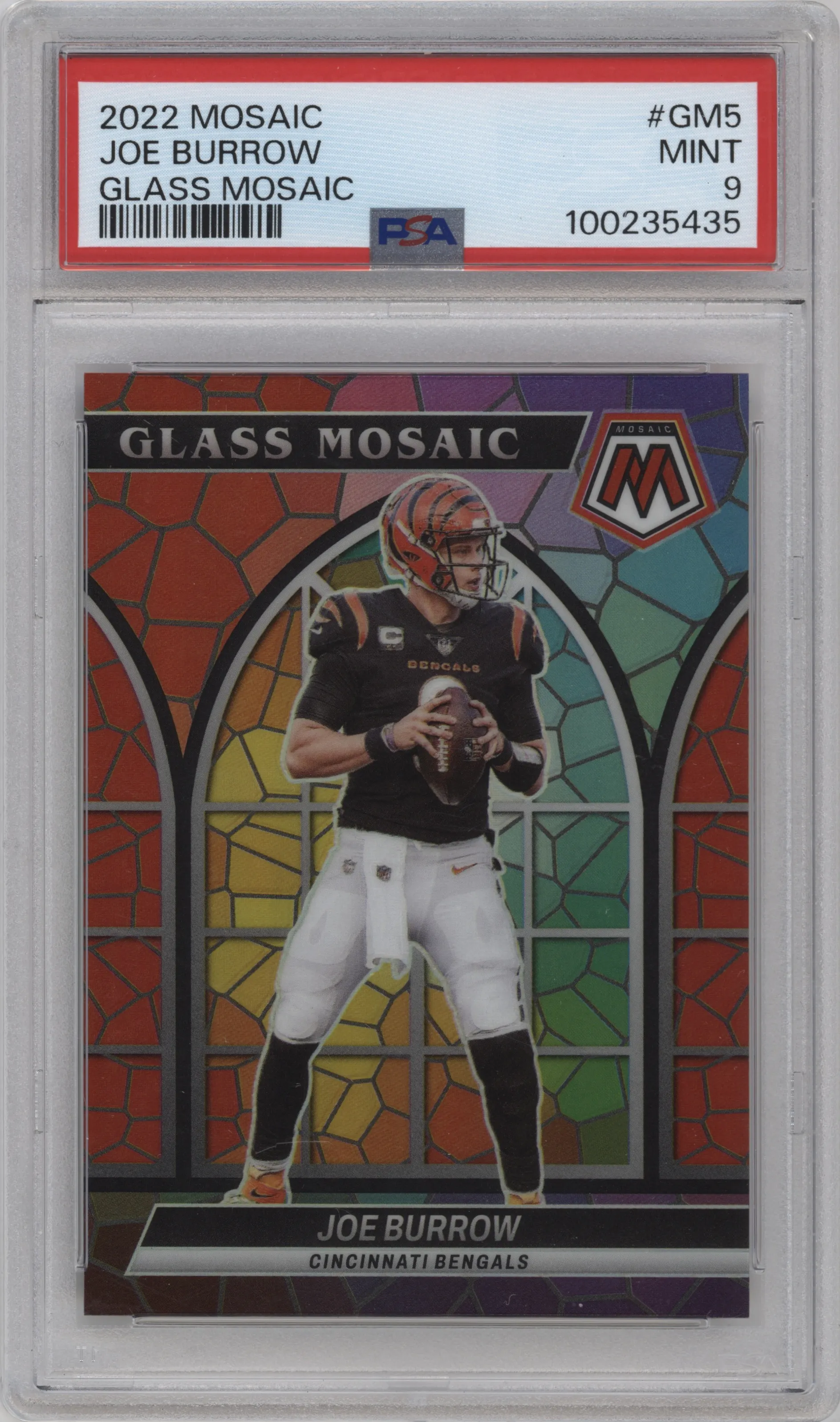 2022 Panini Mosaic Glass Mosaic Joe Burrow #GM-5 PSA 9