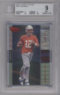 Tom Brady from the 2000 Upper Deck Ultimate Victory set graded by Beckett and given an overall grade of 9.