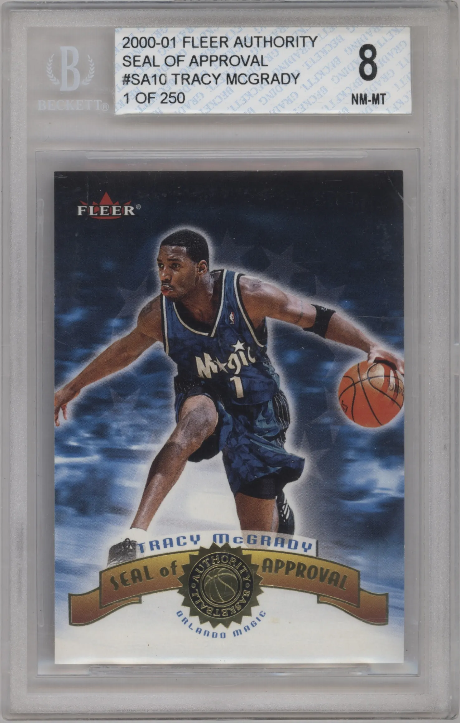 2000 Fleer Authority Seal of Approval Tracy McGrady SA #10 SA BGS 8