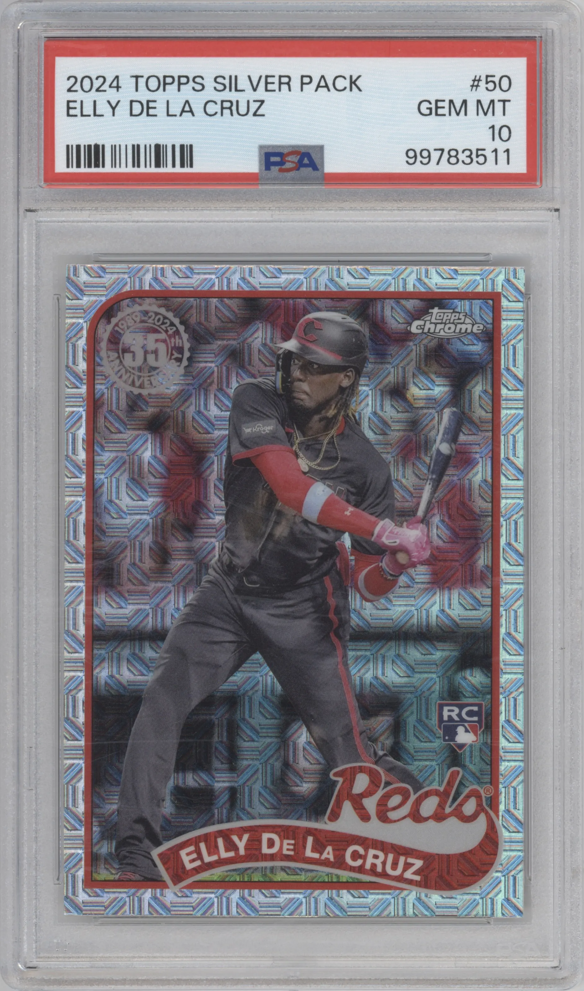 2024 Topps Series 2 Silver Pack 1989 Topps Elly De La Cruz PSA 10