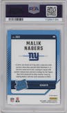 Malik Nabers from the 2024 Donruss set graded by PSA and given an overall grade of 10.