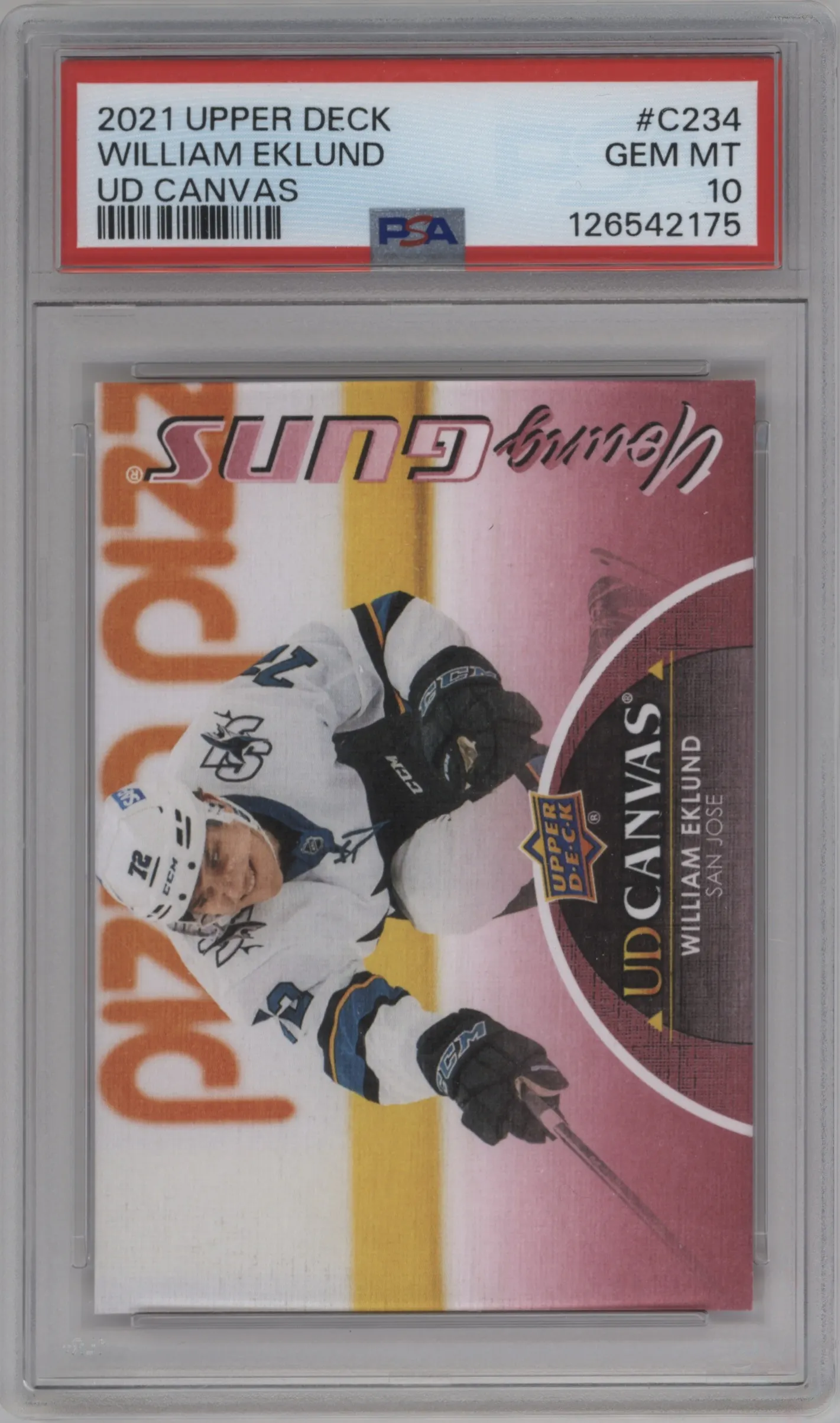 2021 Upper Deck Series 2 UD Canvas Young Guns William Eklund PSA 10