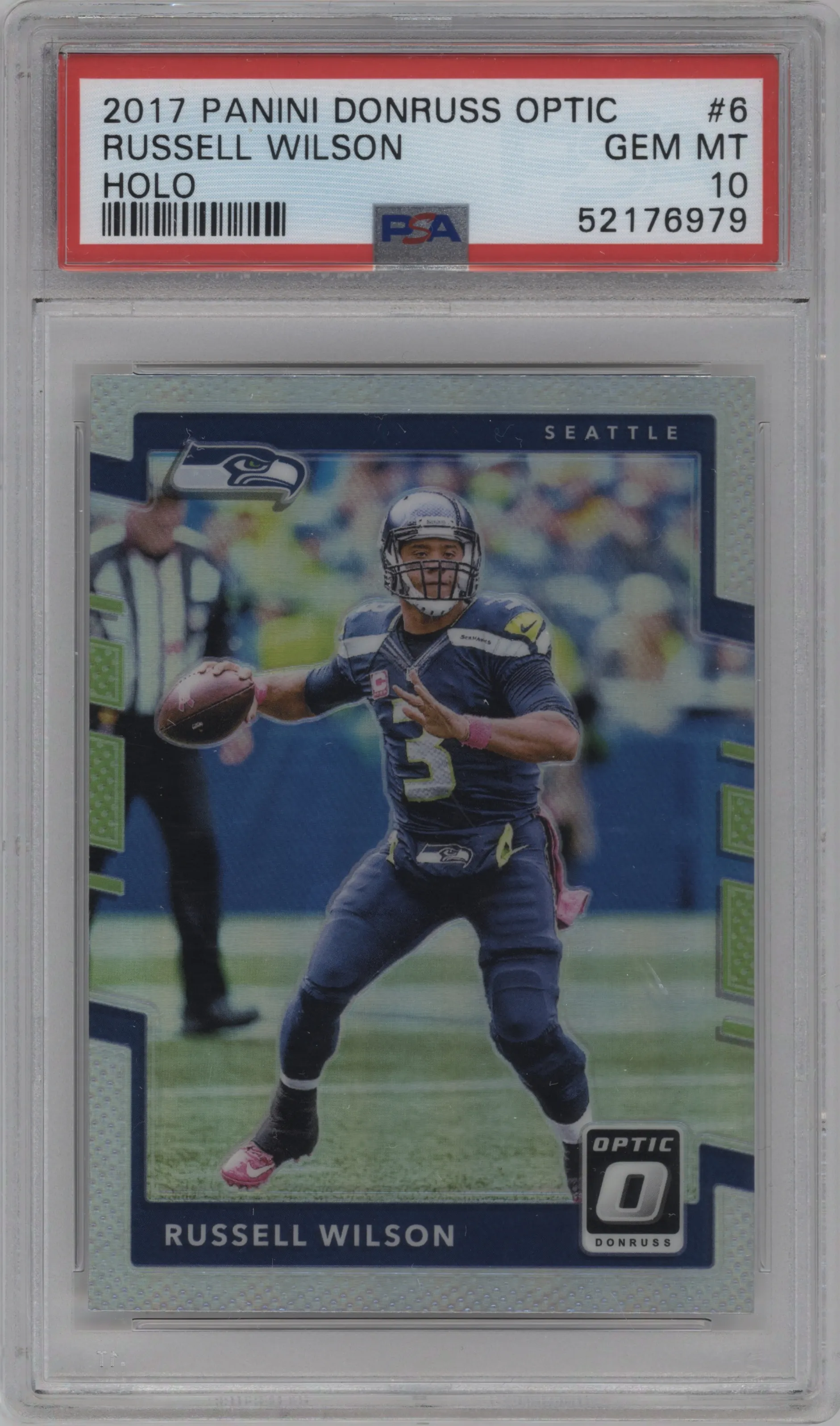 2017 Panini Donruss Optic Russell Wilson Holo #6 PSA 10