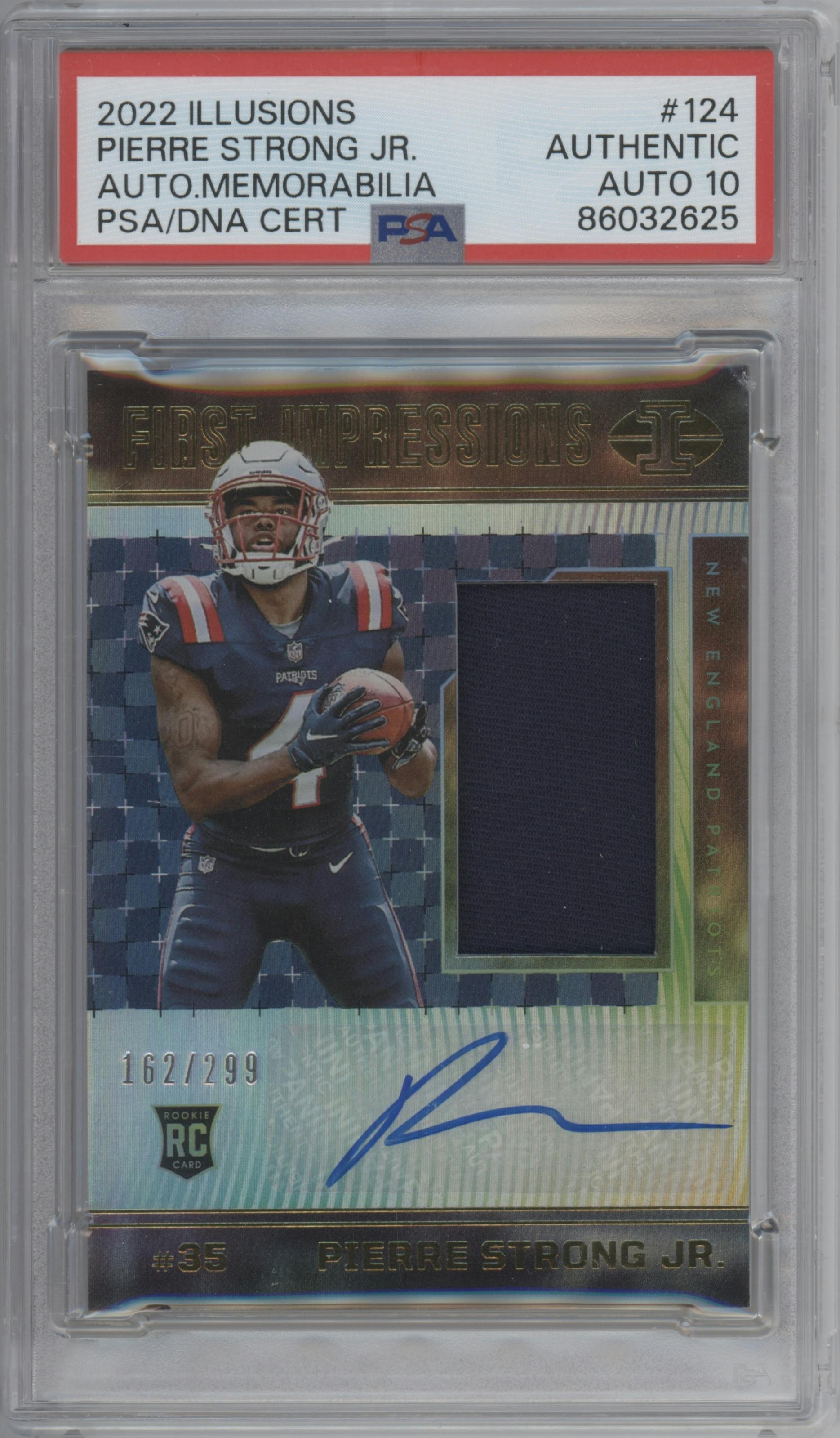 Pierre Strong Jr. from the 2022 Panini Illusions set graded by PSA.
