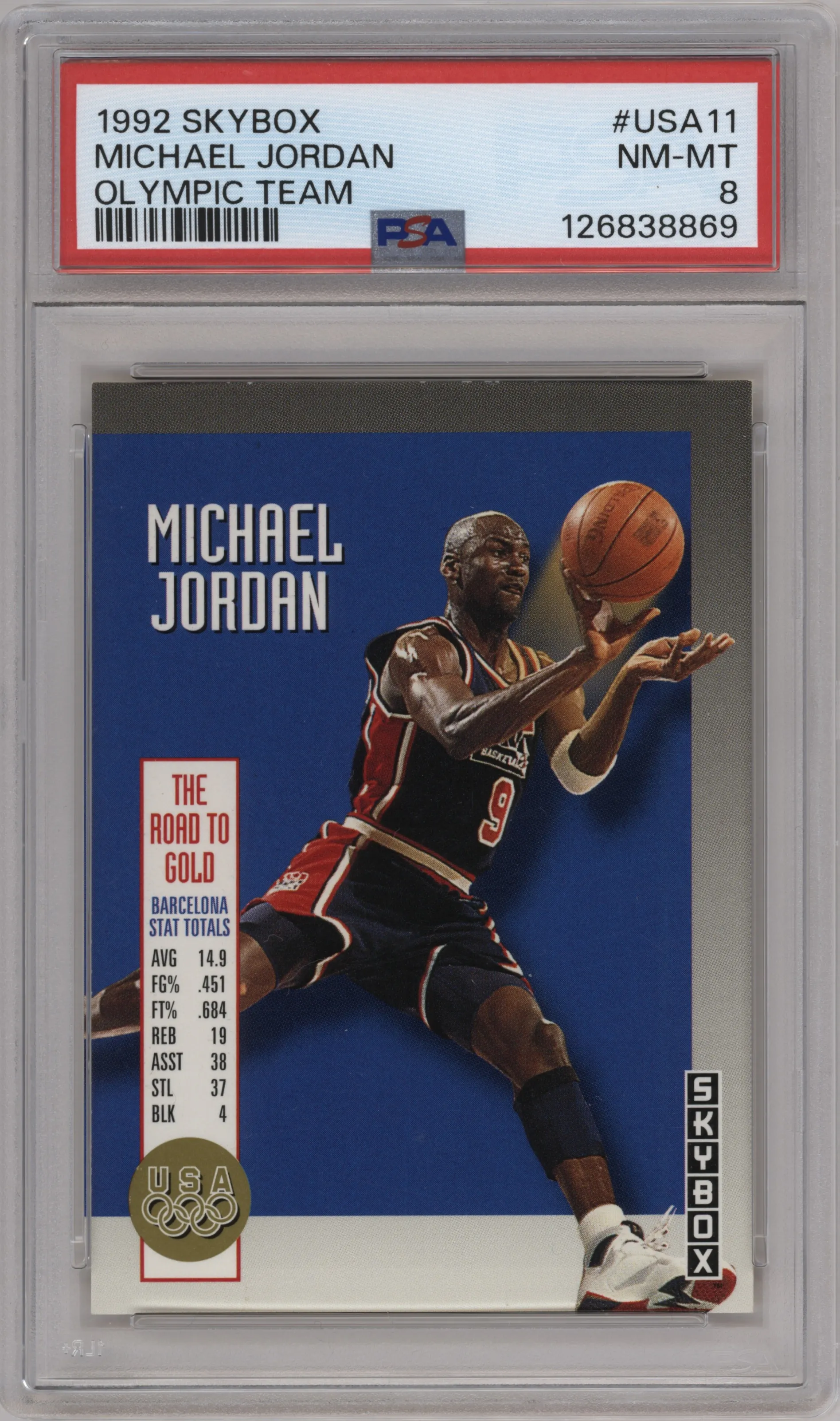 1992 Skybox Olympic Team Michael Jordan #USA11 PSA 8