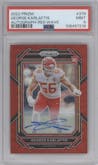 George Karlaftis from the 2022 Panini Prizm set featuring a Red Wave parallel graded by PSA and given an overall grade of 9.