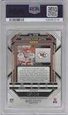 George Karlaftis from the 2022 Panini Prizm set featuring a Red Wave parallel graded by PSA and given an overall grade of 9.