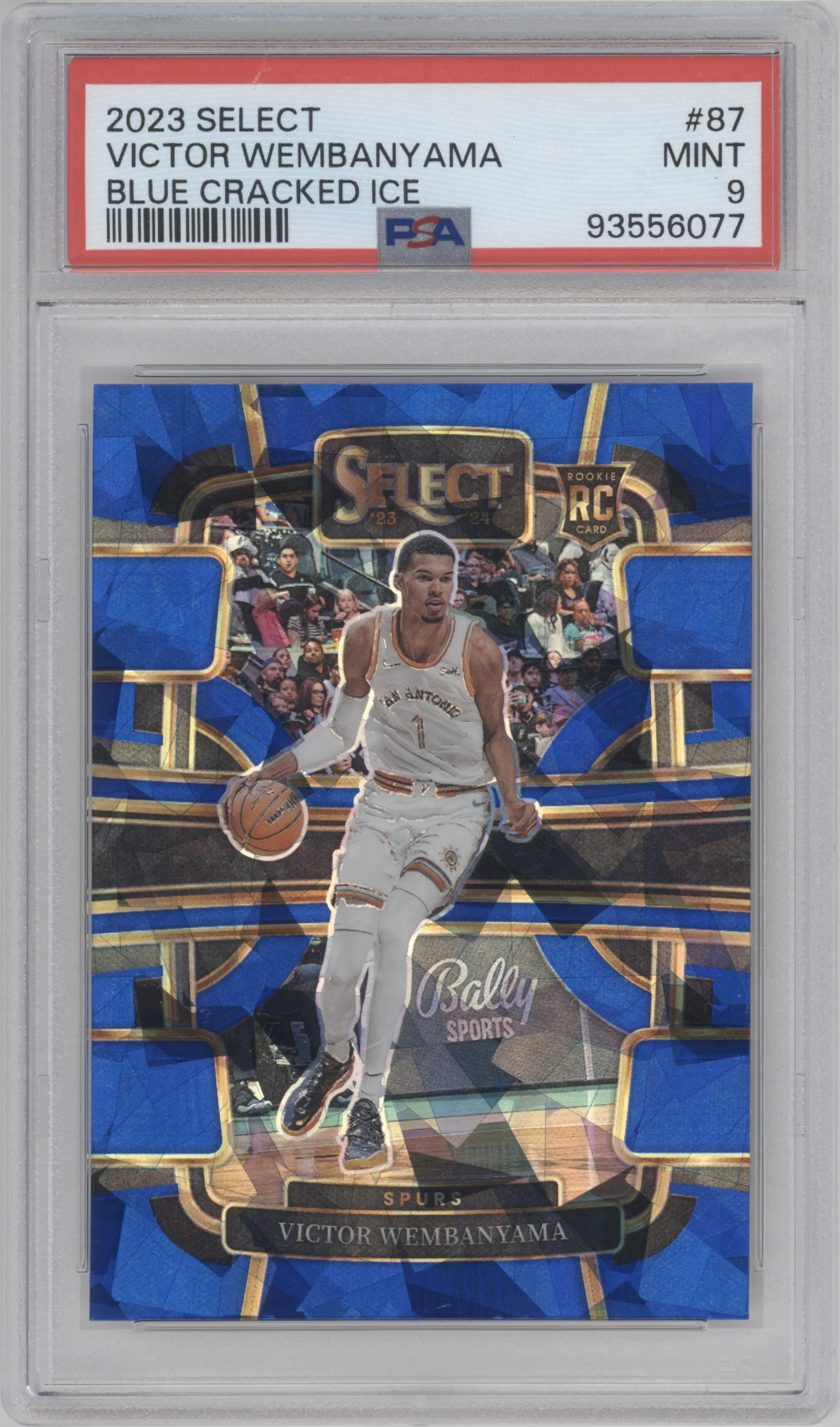 2023 Panini Select Victor Wembanyama Blue Cracked Ice PSA 9