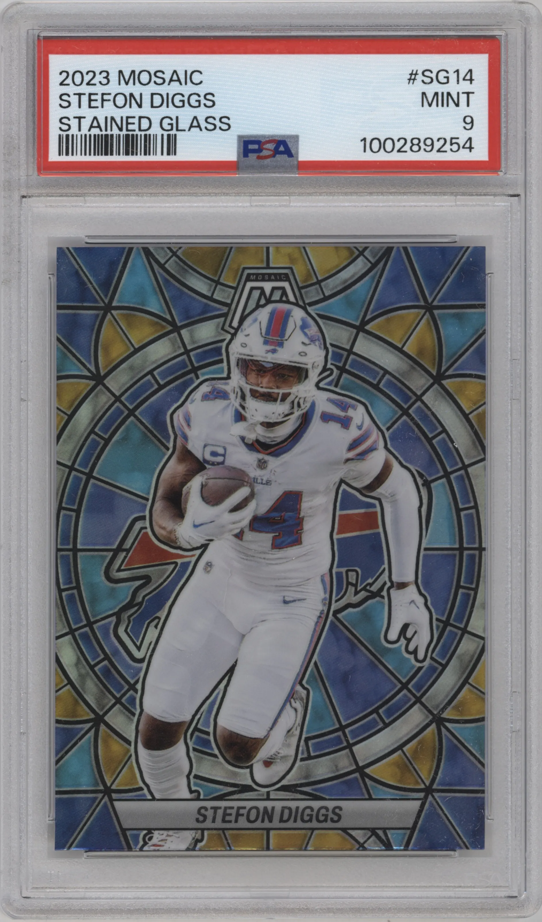 2023 Panini Mosaic Stained Glass Stefon Diggs PSA 9