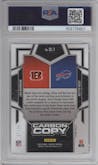 Joe Burrow/Josh Allen from the 2024 Panini Mosaic set featuring a Blue Mosaic parallel graded by PSA and given an overall grade of 10.