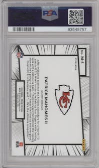 Patrick Mahomes II  from the 2022 Panini Prizm set graded by PSA and given an overall grade of 10.