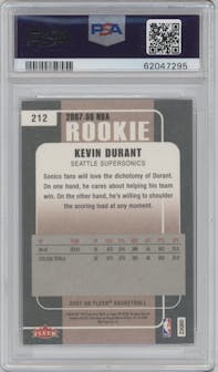 Kevin Durant from the 2007-08 Fleer set graded by PSA and given an overall grade of 9.