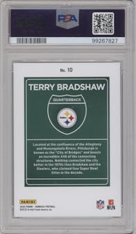 Terry Bradshaw from the 2024 Donruss set graded by PSA and given an overall grade of 10.