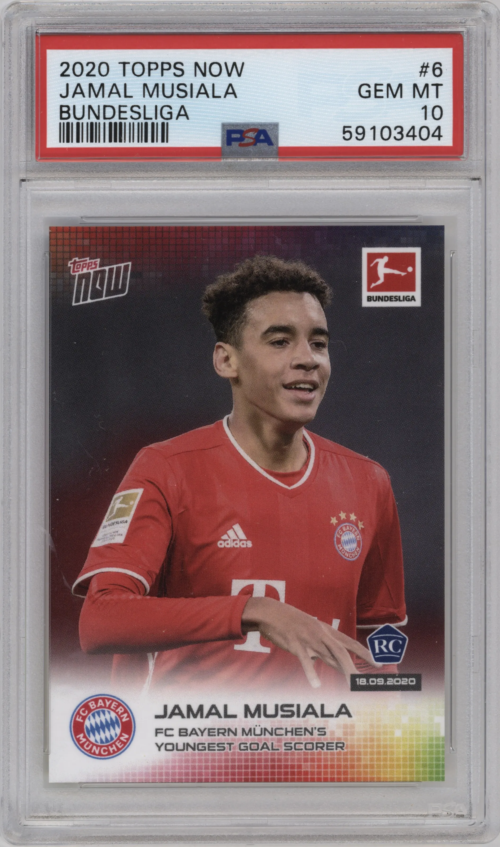 2020 Topps Now Bundesliga Jamal Musiala #006 PSA 10