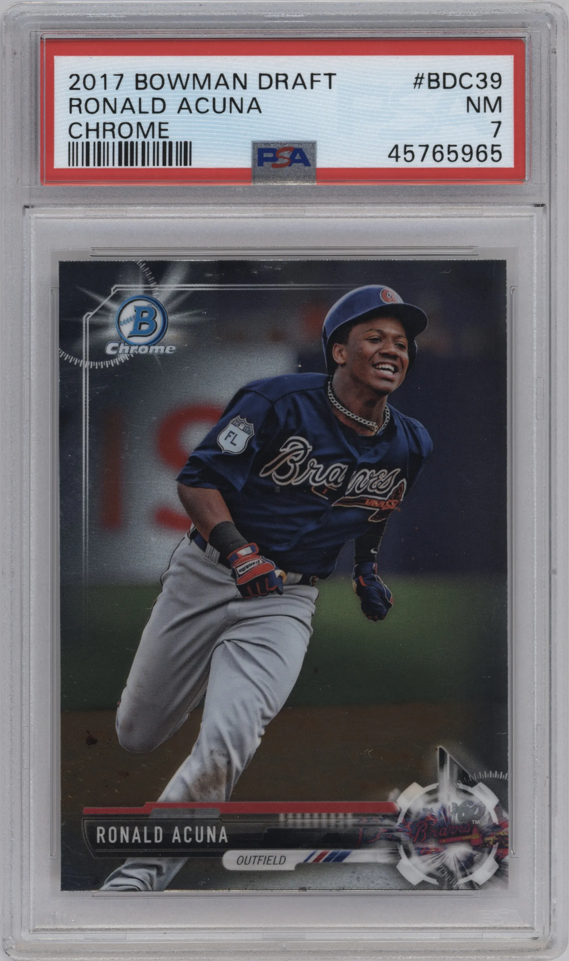 2017 Bowman Draft Chrome Ronald Acuna #BDC-39 PSA 7