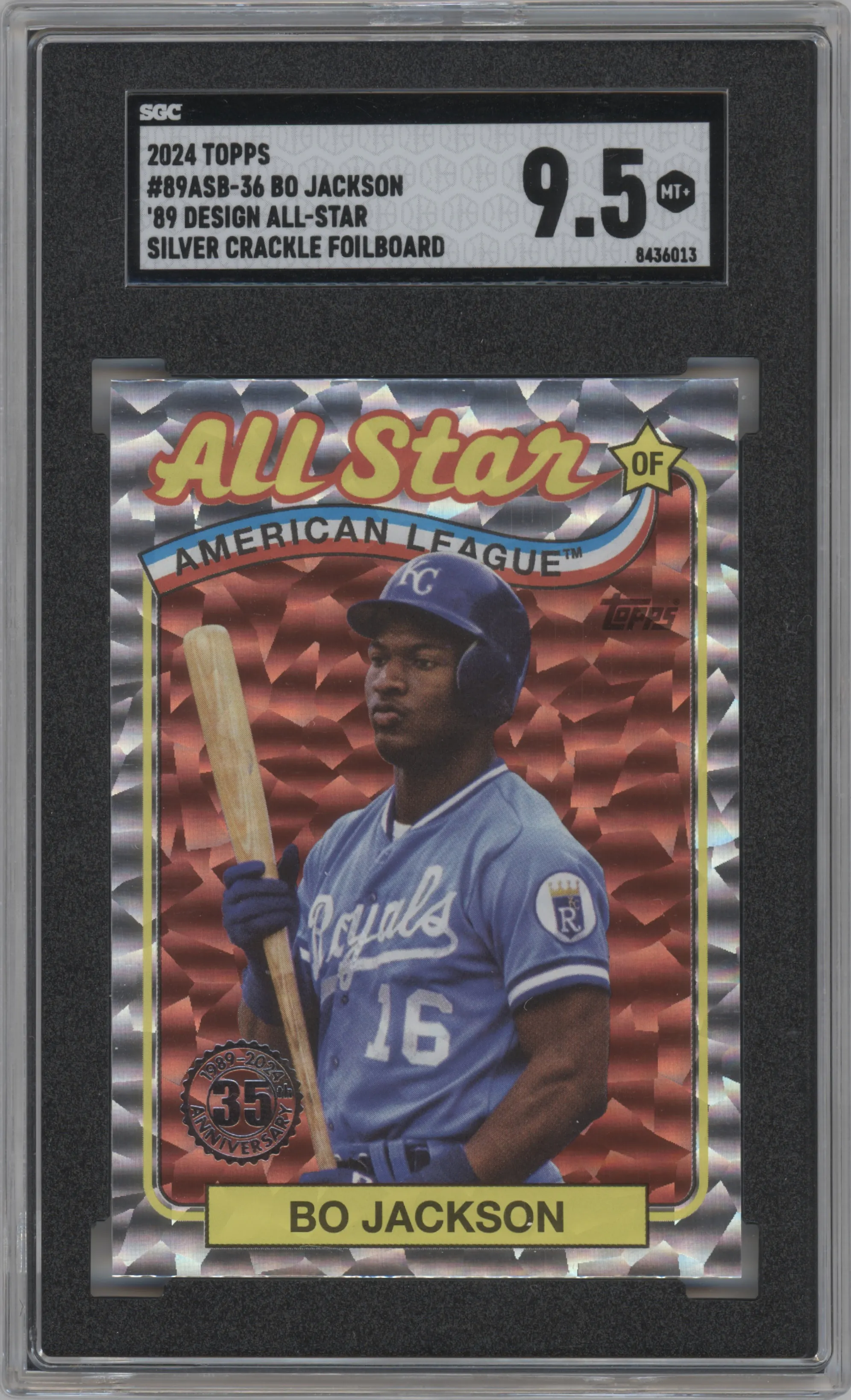 2024 Topps 1989 35th Anniv. AS Bo Jackson Silver Crackle Foil #89ASB-36 SGC 9.5