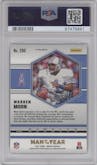 Warren Moon from the 2021 Panini Mosaic set featuring a Genesis parallel graded by PSA and given an overall grade of 10.