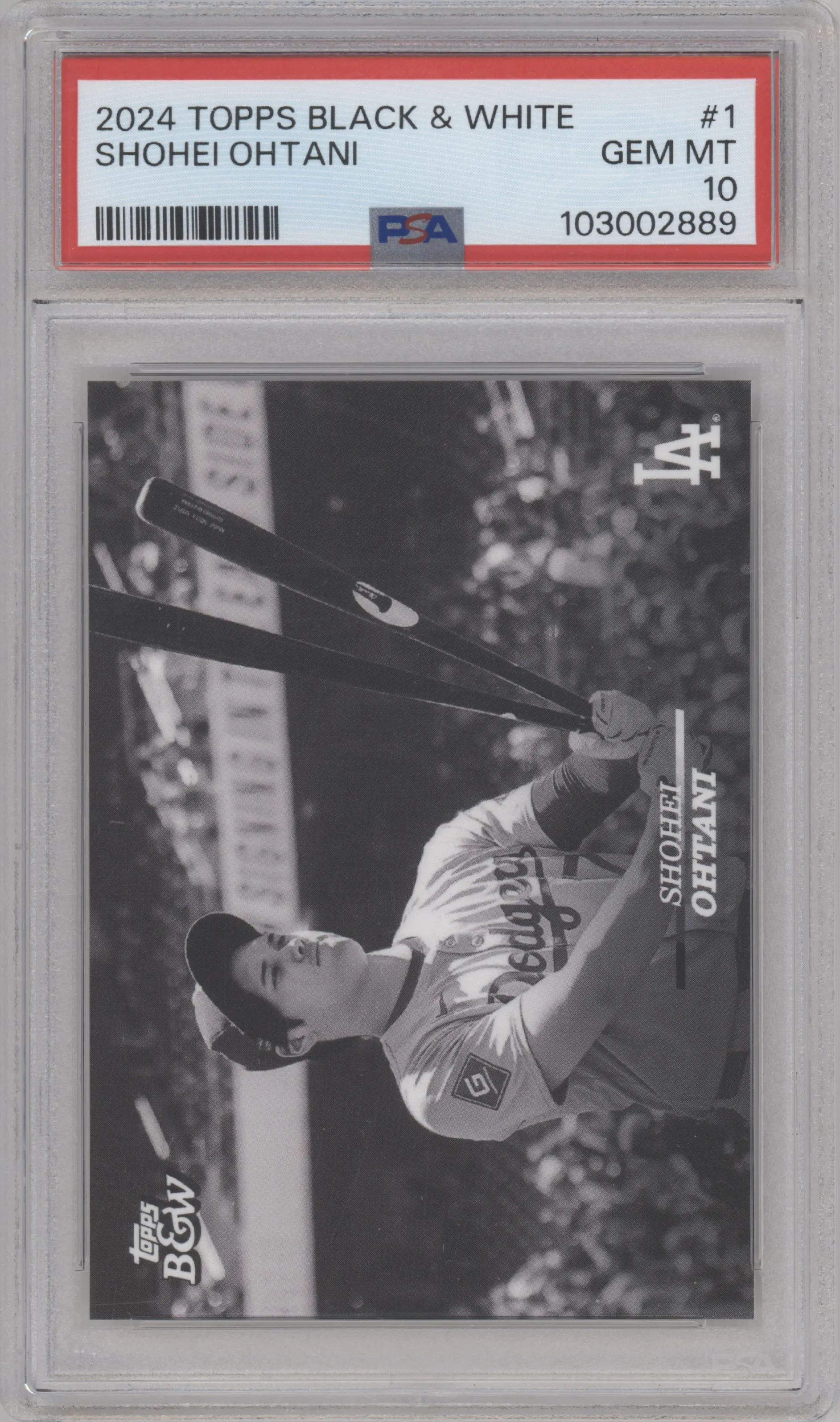2024 Topps Black & White Shohei Ohtani #1 PSA 10