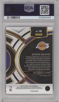 Austin Reaves from the 2023-24 Panini Select  set featuring a Tiger parallel graded by PSA and given an overall grade of 10.