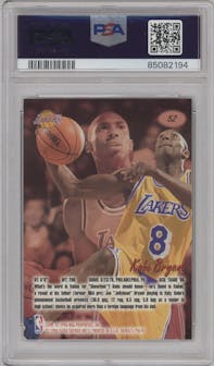 Kobe Bryant from the 1996-97 Fleer Ultra set graded by PSA and given an overall grade of 9.