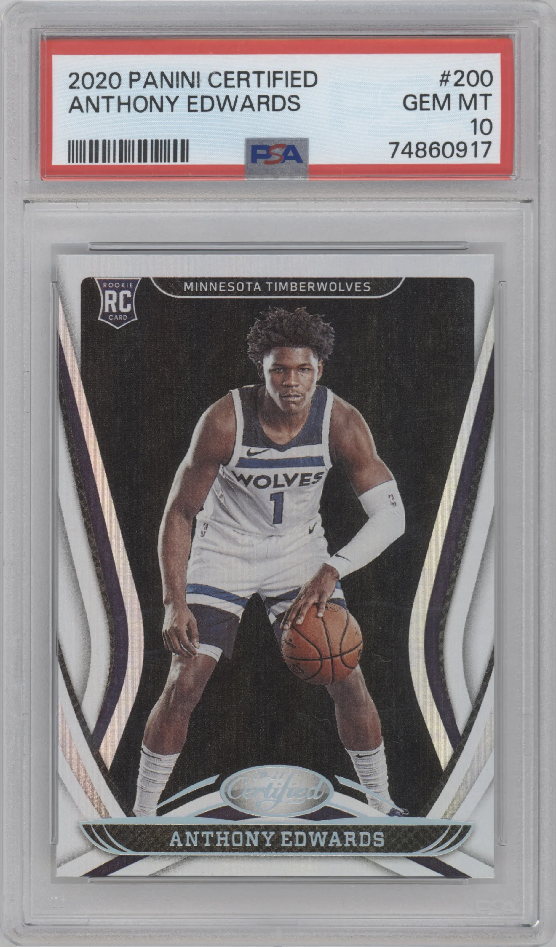 2020 Panini Certified Anthony Edwards PSA 10