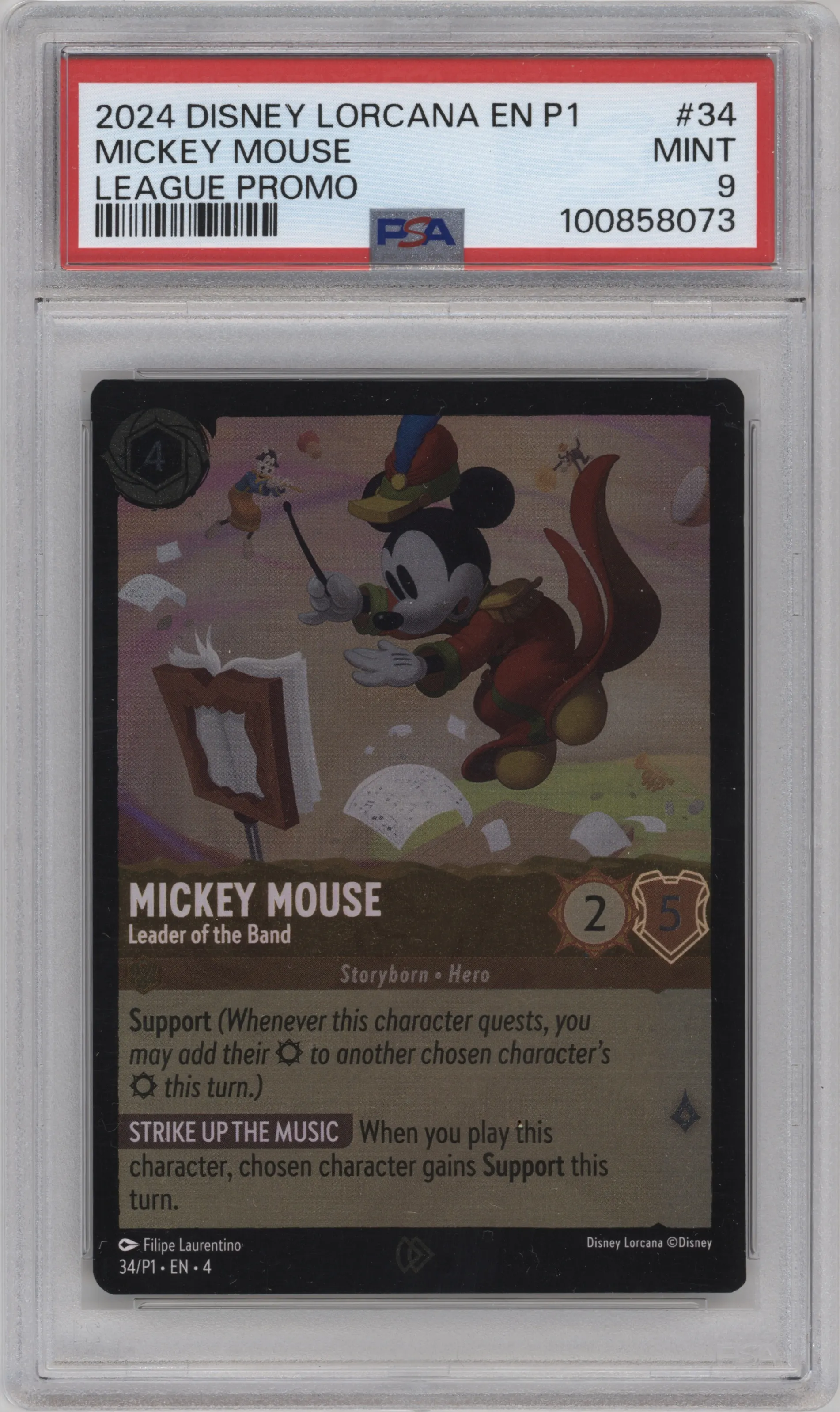 2024 Disney Lorcana '24 Championship Promo Mickey Mouse #34 PSA 9