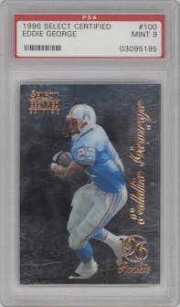 Eddie George from the 1996 Select Certified set graded by PSA and given an overall grade of 9.
