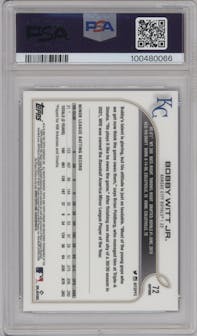 Bobby Witt Jr. from the 2022 Topps Chrome Sapphire Edition  set graded by PSA and given an overall grade of 10.