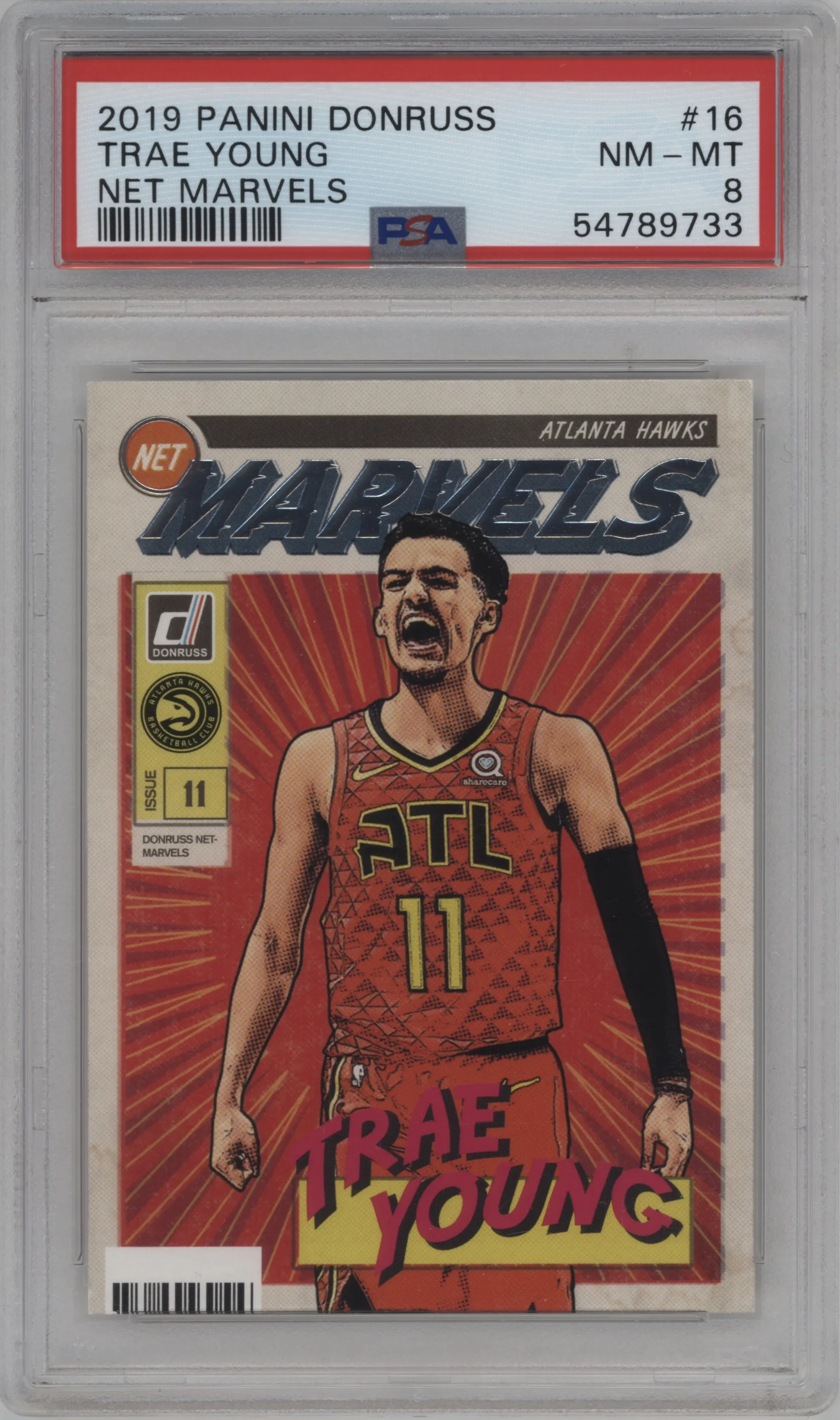 2019 Panini Donruss Net Marvels Trae Young #16 PSA 8