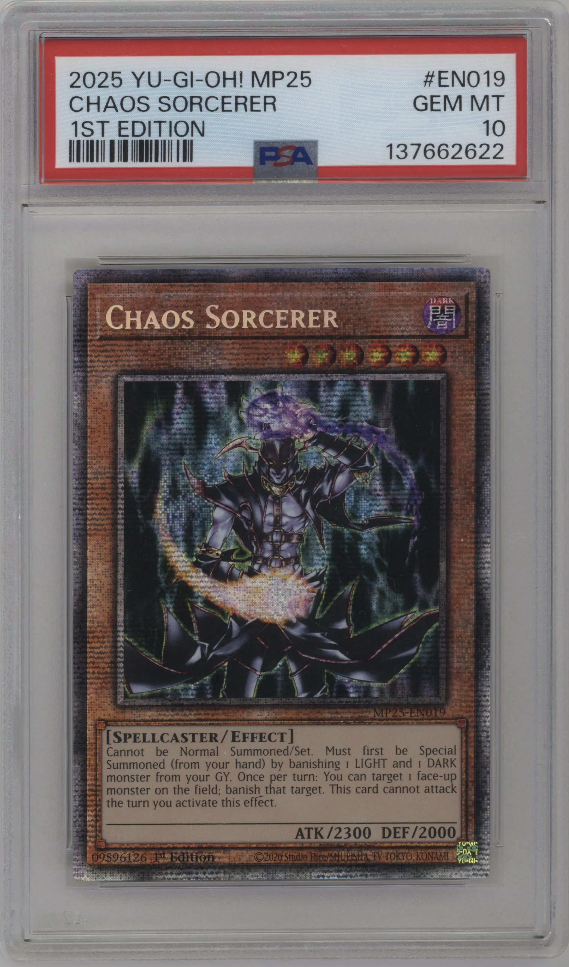 2025 Yu-Gi-Oh! Mega-Pack Tin Chaos Sorcerer Starlight Rare #MP25-EN019 PSA 10