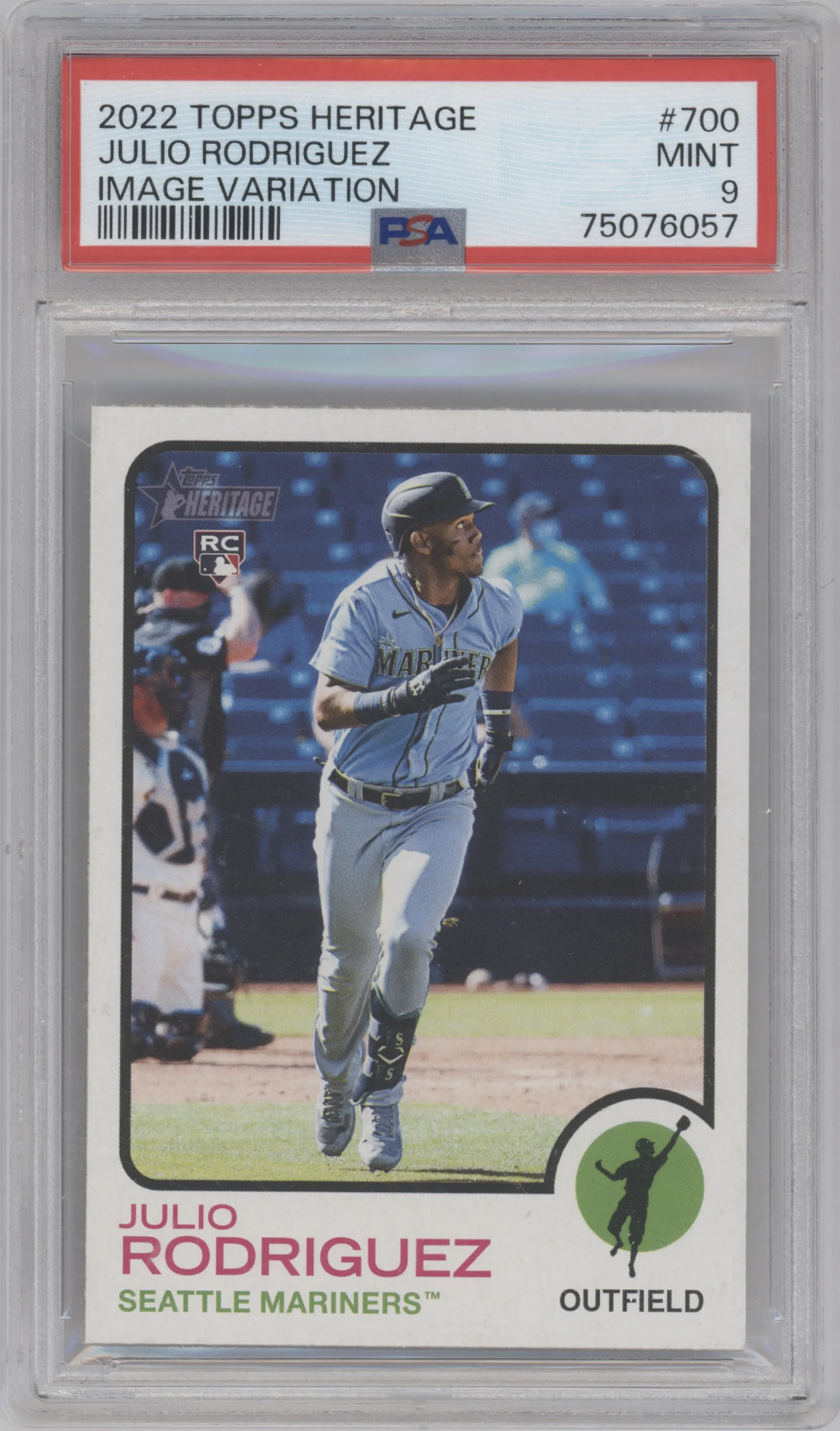 2022 Topps Heritage High Number Variation Julio Rodriguez Image #700 PSA 9