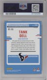 Tank Dell from the 2023 Donruss Optic set featuring a Electricity parallel graded by PSA and given an overall grade of 10.