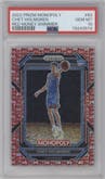 Chet Holmgren from the 2022-23 Panini Prizm Monopoly set featuring a Red Money Shimmer parallel graded by PSA and given an overall grade of 10.
