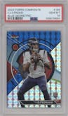 CJ Stroud from the 2023 Topps Composite set featuring a Blue Geometric parallel graded by PSA and given an overall grade of 10.