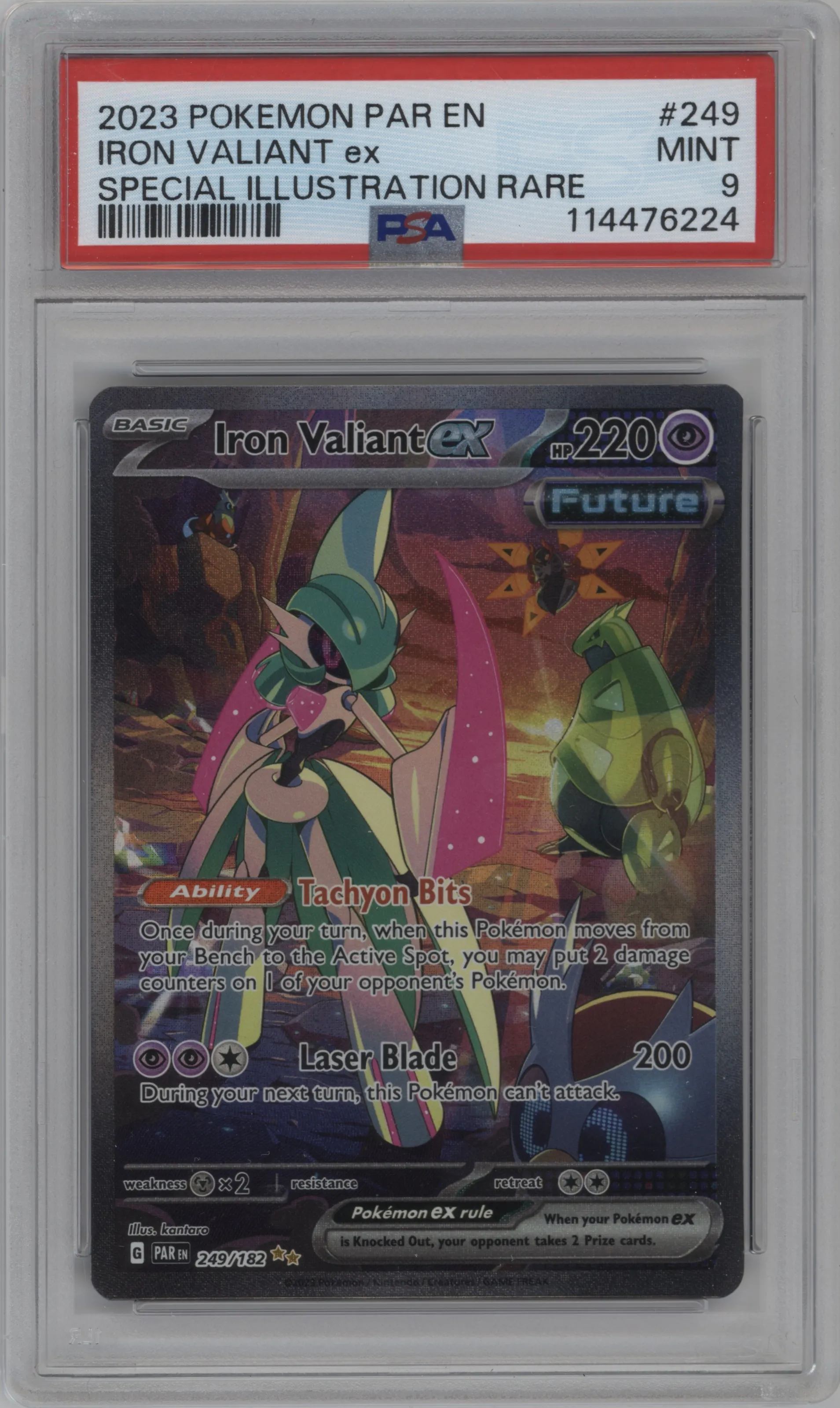 2023 Pokemon SV Paradox Rift Iron Valiant ex #249 PSA 9