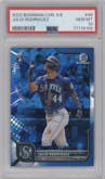 Julio Rodriguez from the 2022 Bowman Chrome Sapphire Edition set graded by PSA and given an overall grade of 10.