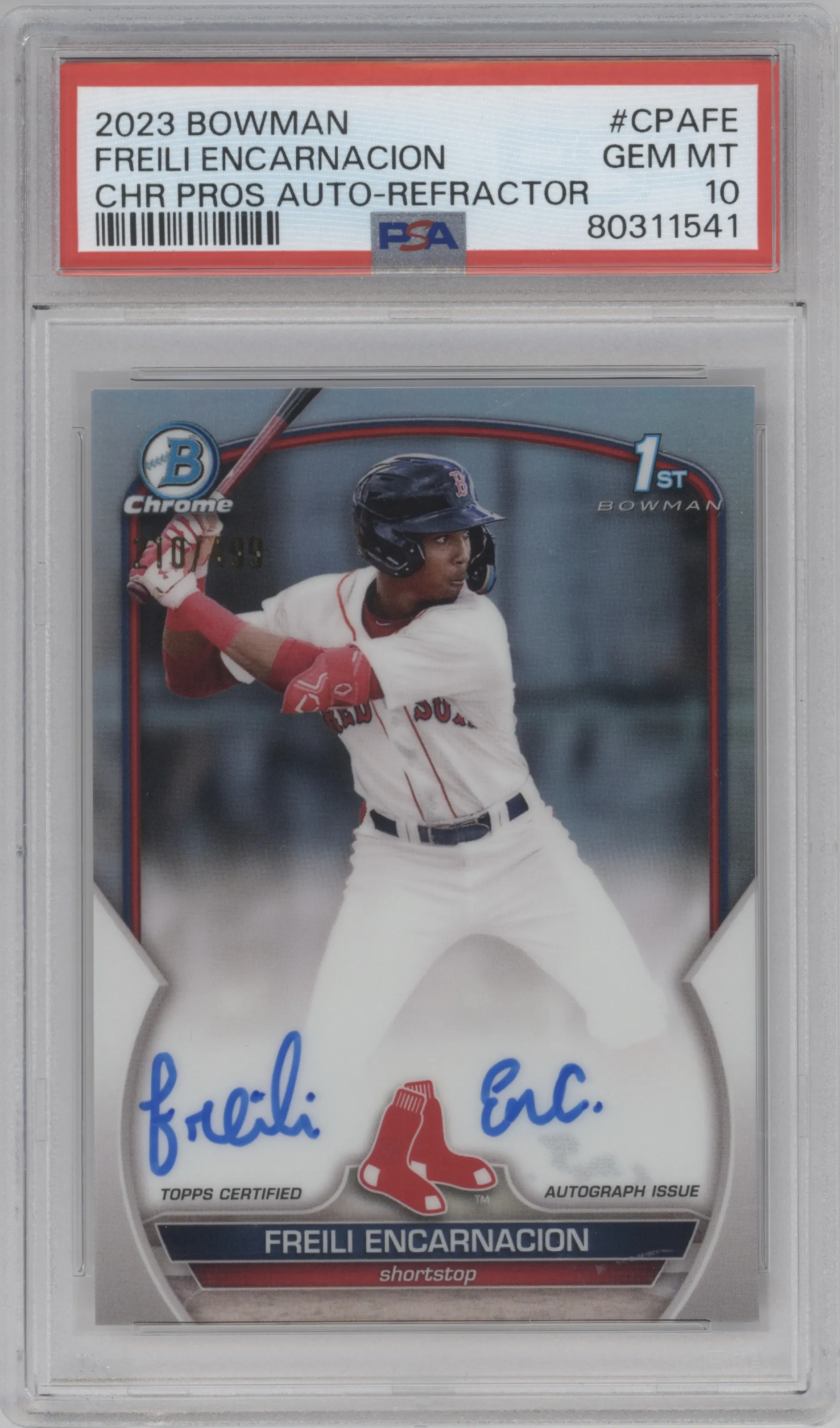 2023 Bowman Chr.Pros.Auto Freili Encarnacion Refractor PSA 10